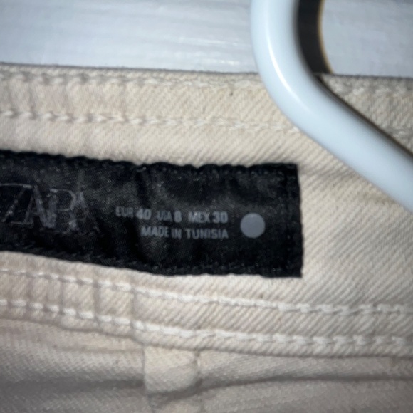 zara high rise wide leg beige jeans - Picture 5 of 6